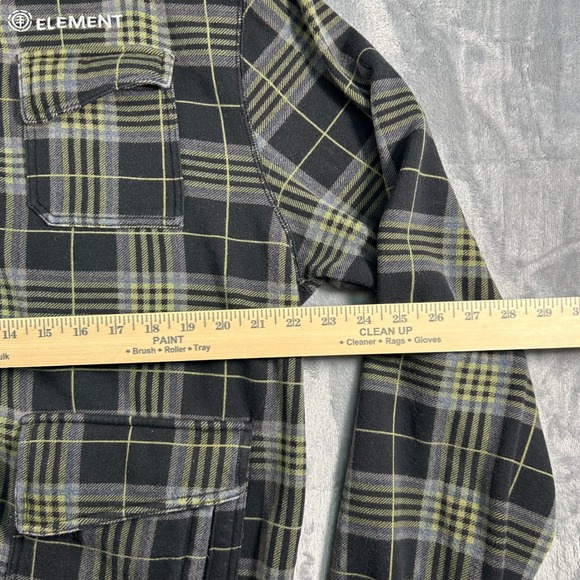 Element Plaid Sherpa Lined Hooded Jacket Mens Large Black Green Full Zip - Picture 5 of 7